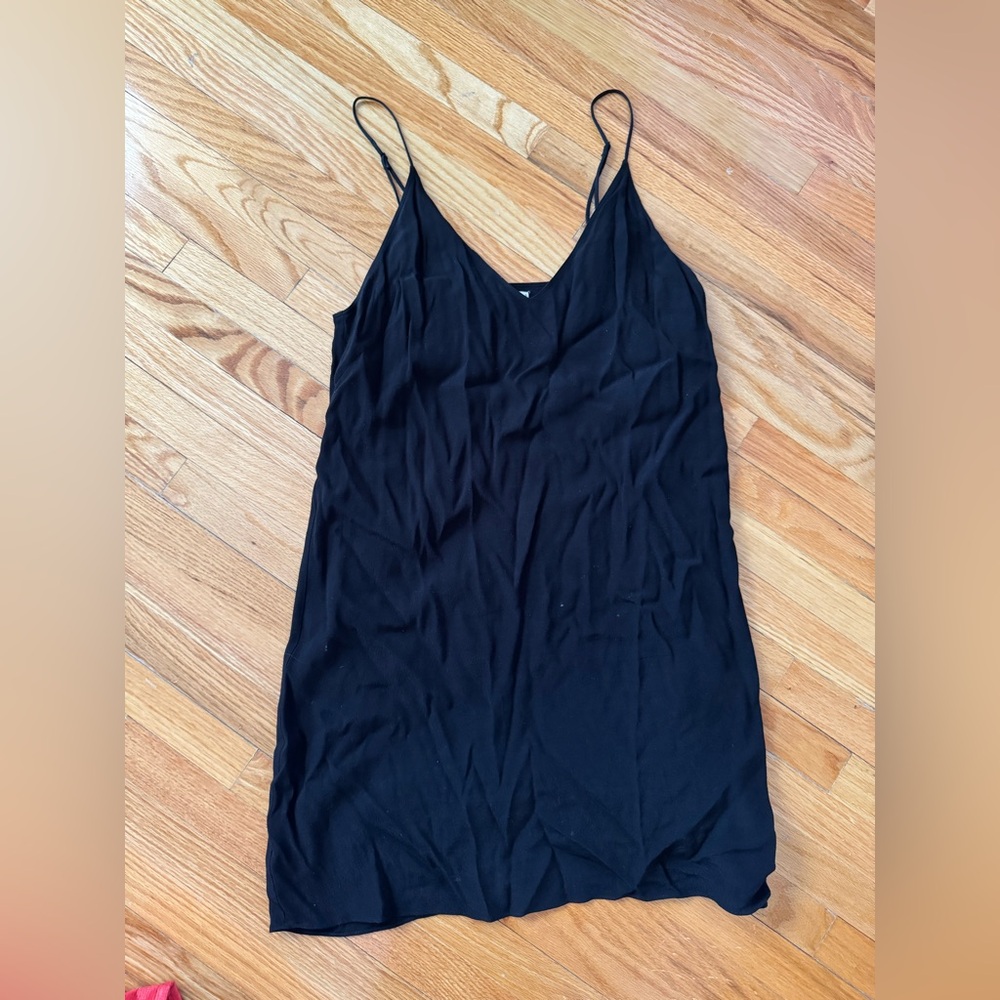 Wilfred Free Black Spaghetti Strap Mini Dress